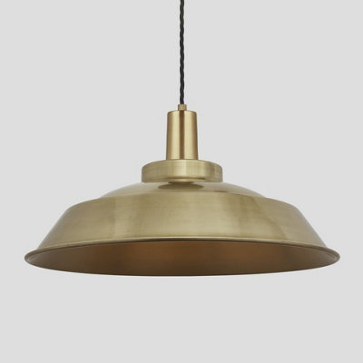 Industville Sleek Step Pendant, 16 Inch, Brass, Brass Holder