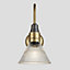 Industville Swan Neck Glass Funnel Wall Light, 7 Inch, Brass