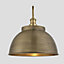 Industville Swan Neck Outdoor & Bathroom Dome Wall Light, 17 Inch, Brass, Brass Holder, Globe Glass