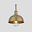 Industville Swan Neck Outdoor & Bathroom Dome Wall Light, 8 Inch, Brass, Brass Holder