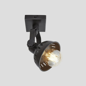 Industville Swivel Spotlight Flush Mount/Wall Light, Single, Pewter