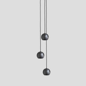 Industville The Globe Collection Pendant, 3 Wire, Pewter
