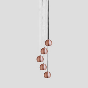 Industville The Globe Collection Pendant, 5 Wire, Copper