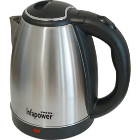 Infapower 1.8L 360 Degree Cordless Kettle 1800w - Brushed Stainless Steel