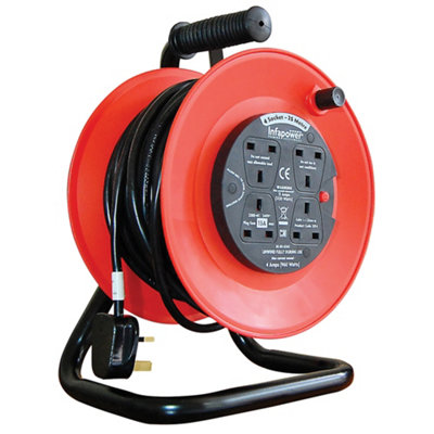 Infapower 4 Socket 13 Amp 25 Metre Reel | DIY at B&Q