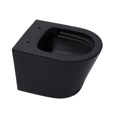 Infinitio matte black wall-hung toilet without rim and invisible ...