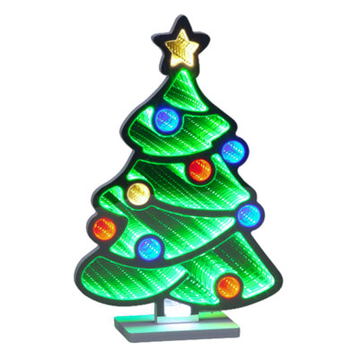 Infinity Christmas Tree With Baubles Light Up LED Indoor Decoration ...