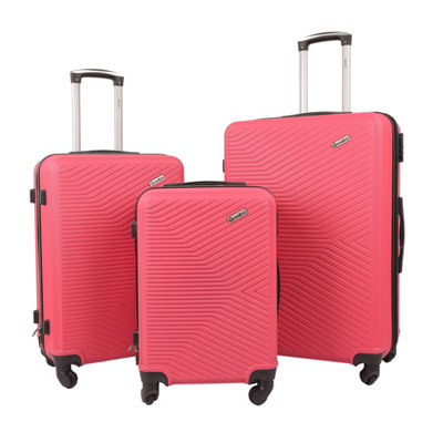 Infinity Hard Shell 3 Piece Luggage Set Pink