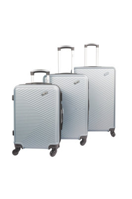 Infinity Hard Shell 3 Piece Luggage Set Silver