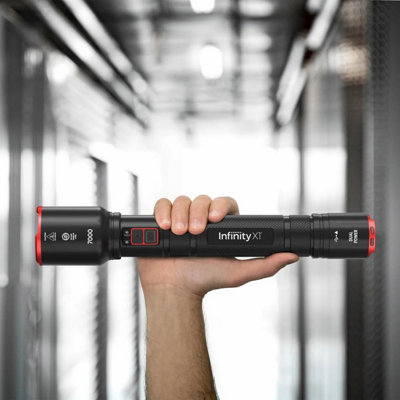 Infinity X1 7000L Dual Power Rechargeable Flashlight CREE LED Torch UK