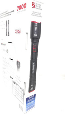 Infinity X1 7000L Dual Power Rechargeable Flashlight CREE LED Torch UK