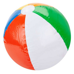 Inflatable 20" Beach Ball 6 Panel Multi-Coloured Shiny Toy - Wild 'n Wet