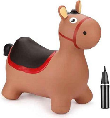 Inflatable Animal Space Hopper Ride On Toy with Pump Brown Donkey