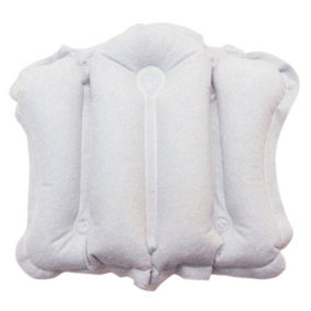 Inflatable Bath Cushion with Suction Cups - Neck and Shoulder Support -  White