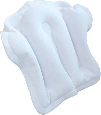 Inflatable Blow-Up Bathtub Cushion - Pillow with Soft Cover & Suction Cups