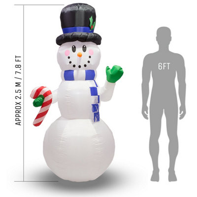 Inflatable Christmas Decoration - Giant Snowman with LED Lights 
