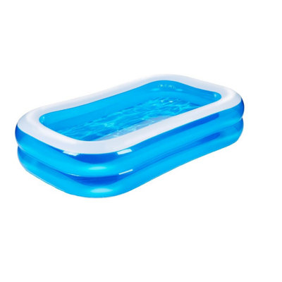 Inflatable Family Paddling Pool for Kids and Adults - Durable 2 Ring Family Pool Blow-Up Pool for Garden Use Backyard Summer Fun