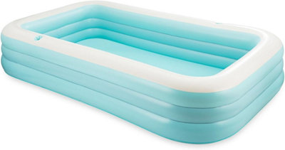 Inflatable Family Pool, Rectangular FunSicle Pool 10ft, Lagoon Blue