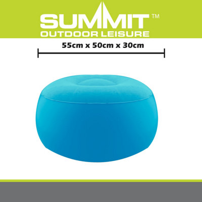Inflatable Foot Stool Easy, Durable, Pack Away 55cm x 50cm Blue X 1