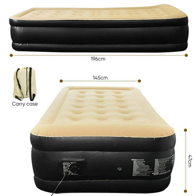 Raised double airbed with built in pump best sale