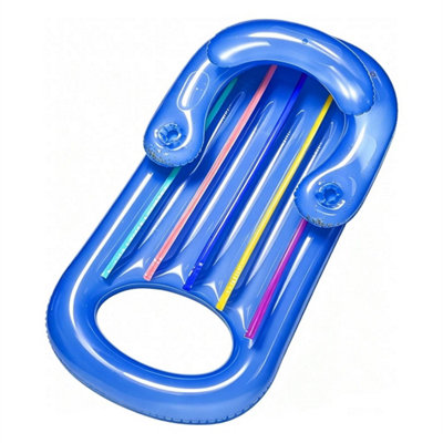 INFLATABLE LOUNGER CHAIR FLOATING ROW BEACH FLOAT AID AIR MAT BED