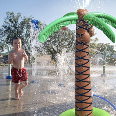 Inflatable Palm Tree Garden Sprinkler Toy Spray Water Toy for Kids