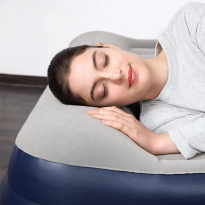 Inflatable Queen Airbed, Bestway Tritech w/ Air Pump & Carrying Bag 203x152x46cm