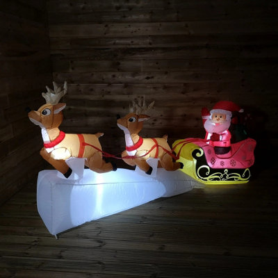 Inflatable Santa and Sleigh 2.4M Christmas Large Outdoor/Indoor Father ...