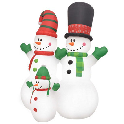 Inflatable Snowman Family with LEDs 240 cm - 3