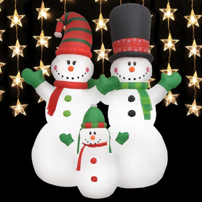Inflatable Snowman Family with LEDs 240 cm - 4