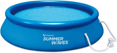 Inflatable Swimming Pool, Summer Waves Ring Pool, Quick Set Up, Blue