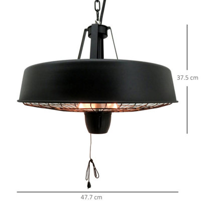 Infrared Halogen Electric Patio Warmer Adjustable Power 1000/2500W - 4