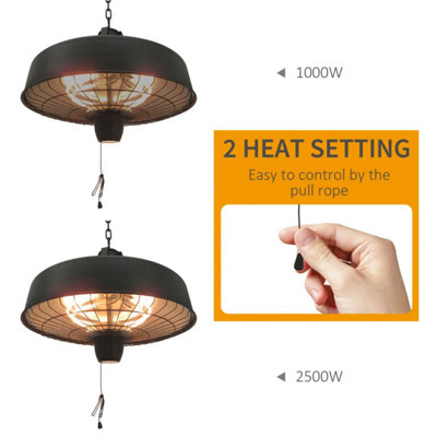 Infrared Halogen Electric Patio Warmer Adjustable Power 1000/2500W - 5