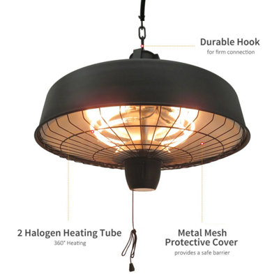 Infrared Halogen Electric Patio Warmer Adjustable Power 1000/2500W - 7