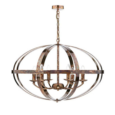 Inga 6 Light Petrol Copper Pendant Ceiling Light