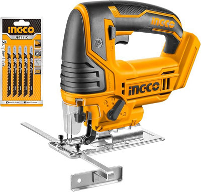 INGCO 20V Lithium-ion Jigsaw Body Only 5pcs Saw Blades Included