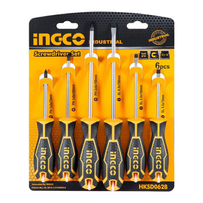 INGCO 6 piece screwdriver set with ergonomic handle