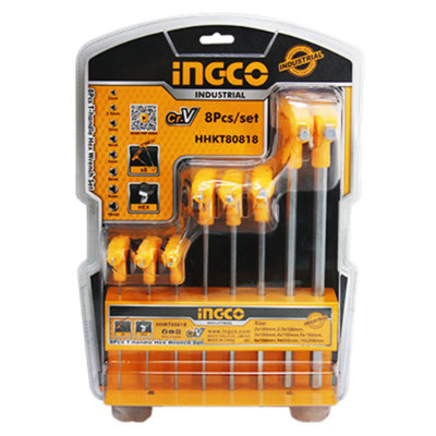 Ingco 8 piece T-handle hex wrench set