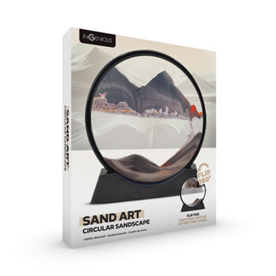 InGenious Round Shaped Sand Art Desk Accessory with Black Frame - 3