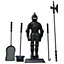 Inglenook 28.5" Black Soldier 5 Piece Companion Set Fireplace Shovel Accessories