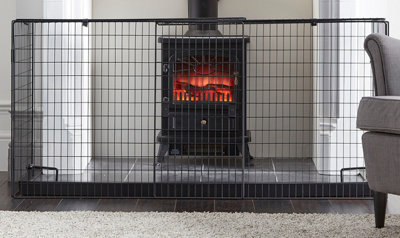 Inglenook Fireside Extending Nursery Child Safety Fireguard - Black