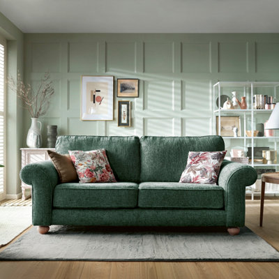 Ingrid 3 Seater Sofa in Jungle Green