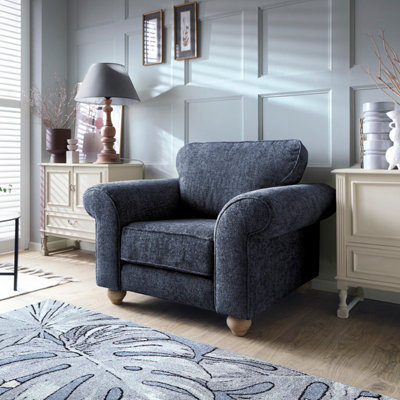 Ingrid Collection Armchair in Dark Blue