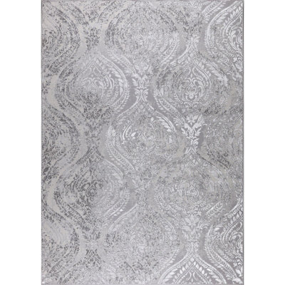 INGRID Vintage Traditional Oriental Boho Beige/White Area Rug 200 x 275 cm