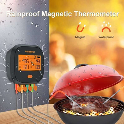 Inkbird Wi-Fi IBBQ-4T Smart Digital Thermometer with Four Probes - BBQ and Cooking Temperature Monitoring - 4