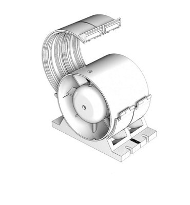 Inline Bathroom Extractor Fan 125mm / 5" with Bracket Ducting - 3