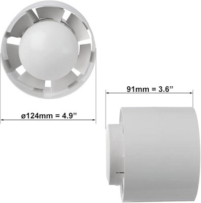 Inline Extractor Fan 125mm / 5" Exhaust Hose Pipe Vent