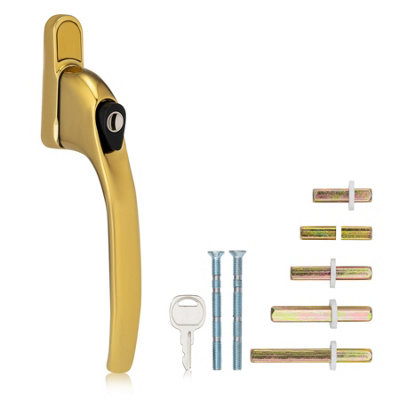 Inline Window Handle Installation Kit in Polished Gold