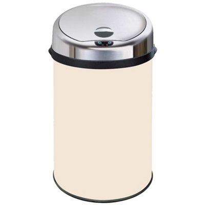 Inmotion 30L Cream Stainless Steel Auto Sensor Kitchen Waste Dust Bin