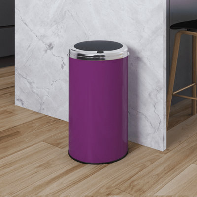 Inmotion 30L Purple Stainless Steel Auto Sensor Kitchen Waste Dust Bin